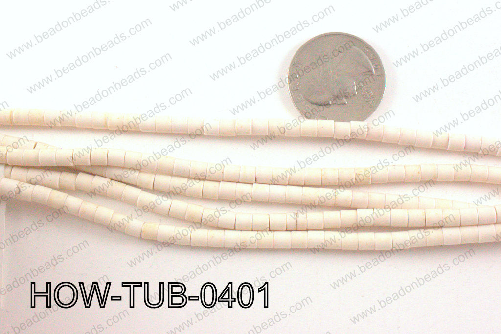 howlite tube cream 4x4mm HOW-TUB-0401
