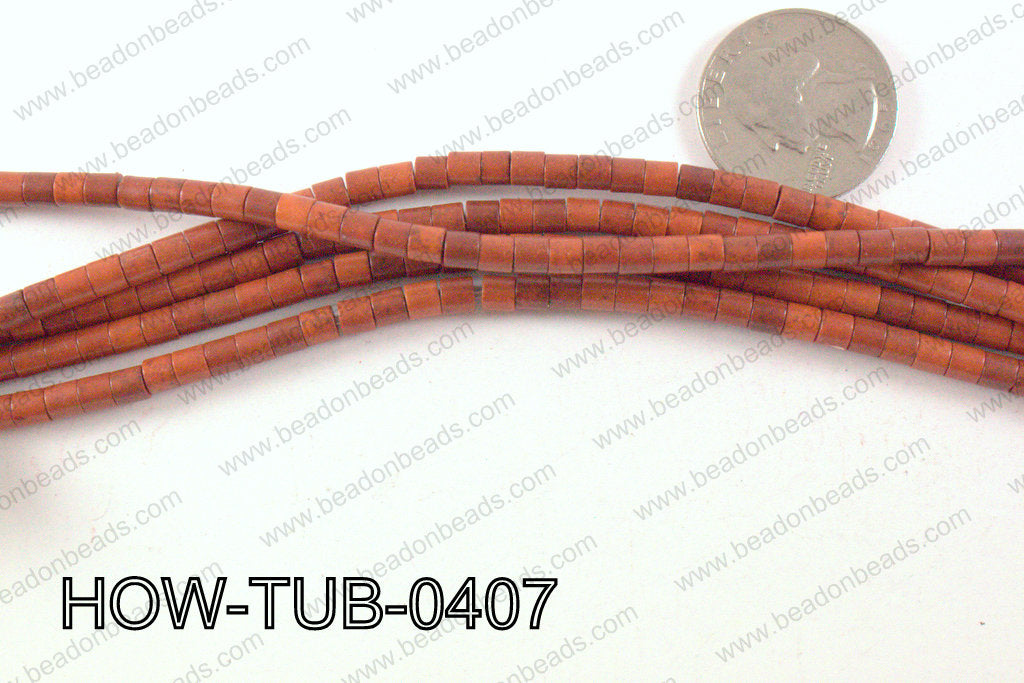 howlite tube brown 4x4mm HOW-TUB-0407
