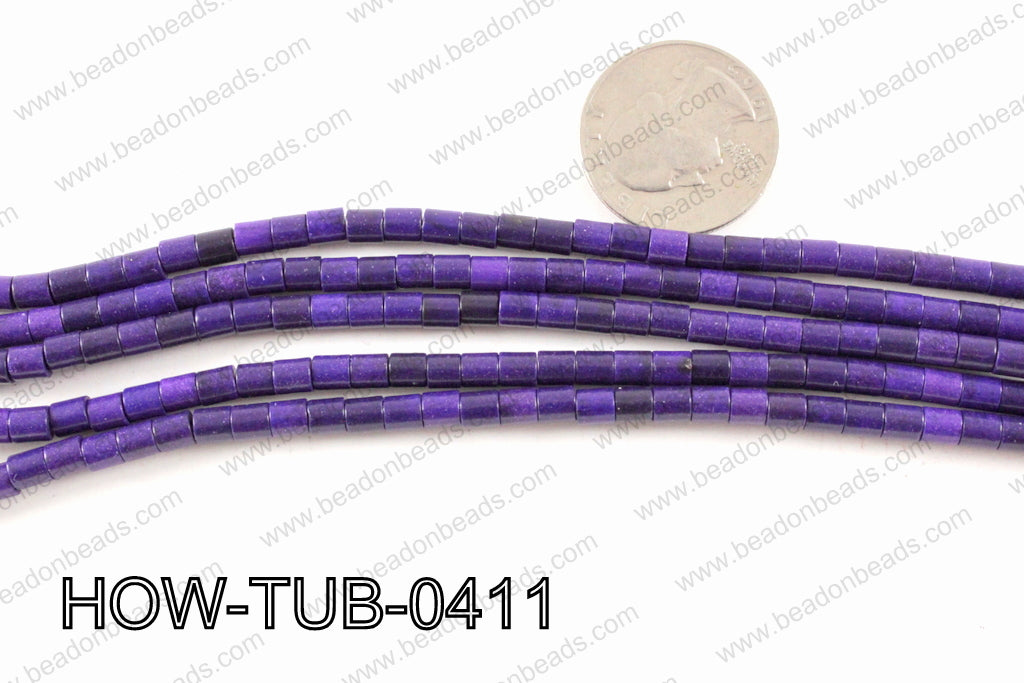 howlite tube purple 4x4mm HOW-TUB-0411
