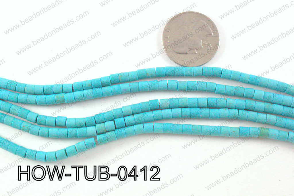 howlite tube turquoise 4x4mm HOW-TUB-0412