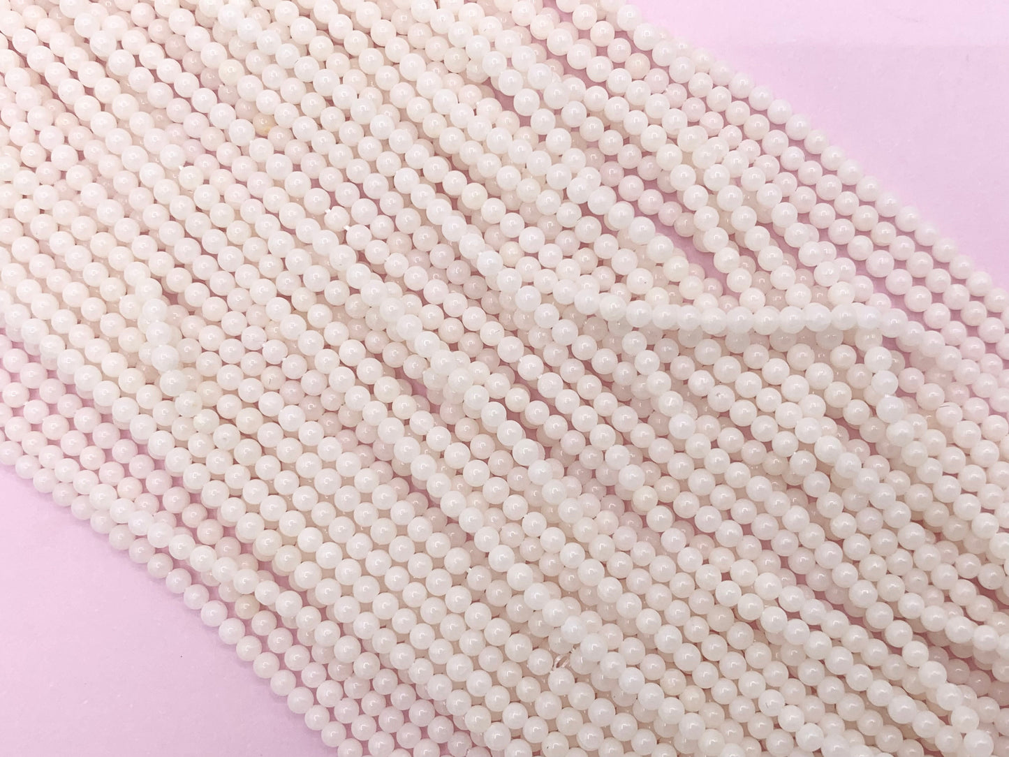 Grade AAA White Bamboo Coral Round Smooth Shiny Small Beads For Jewelry Making 2mm Around 15"