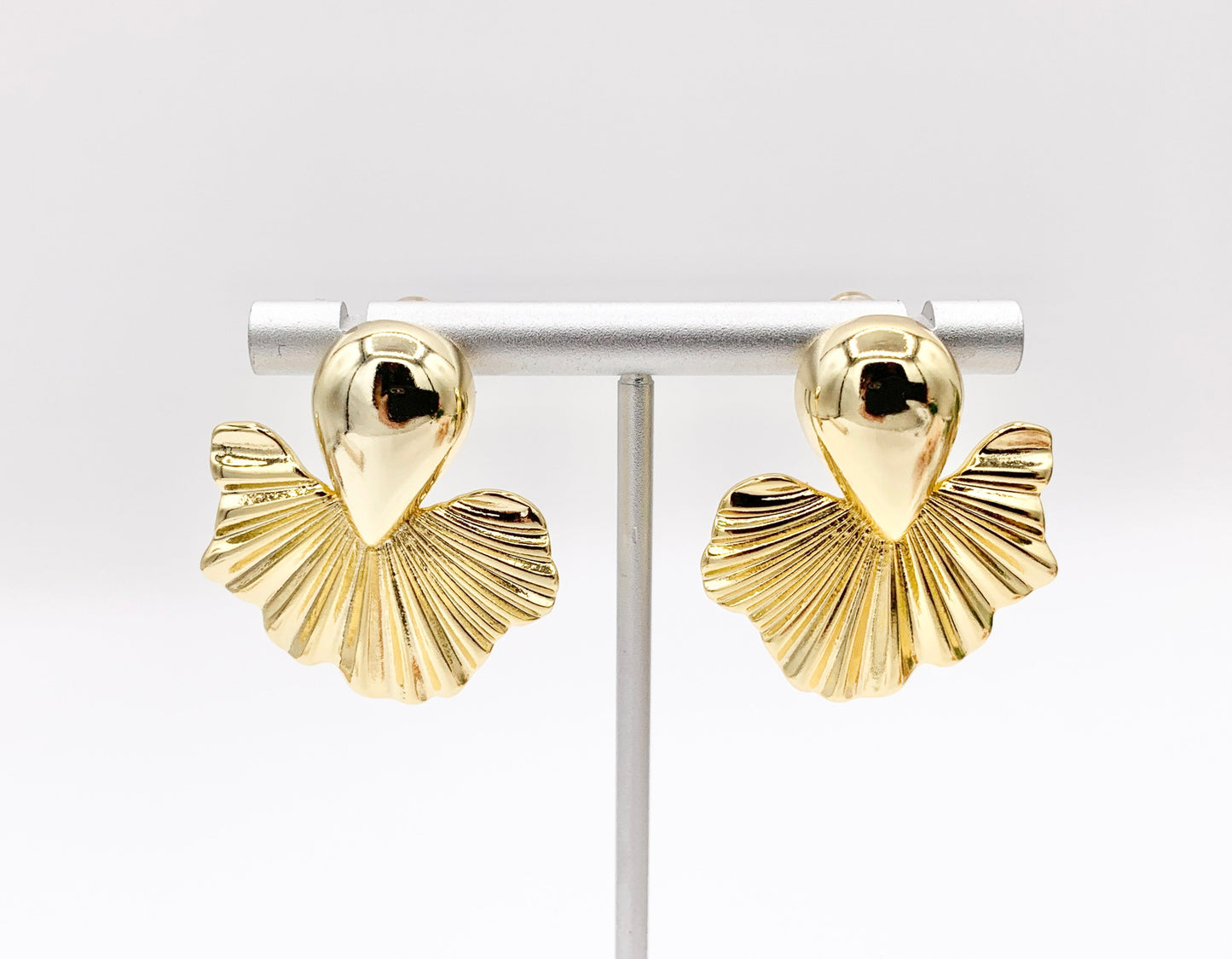 Cute Mermaid Tail Earring Studs in 18K Gold Plated Over Copper Earrings 3 PAIRS