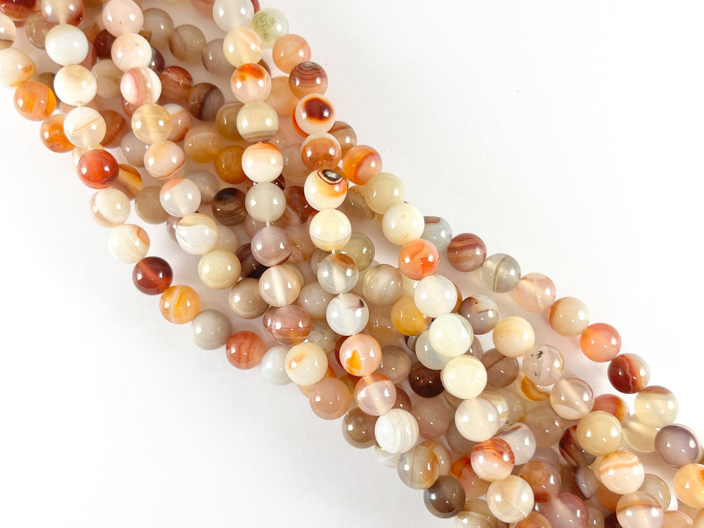 High Quality Bright Orange Color Sardonyx Dyed Agate Round Smooth Natural Stone Beads Beads 6mm 8mm 10mm 12mm 14mm Around 14-15"
