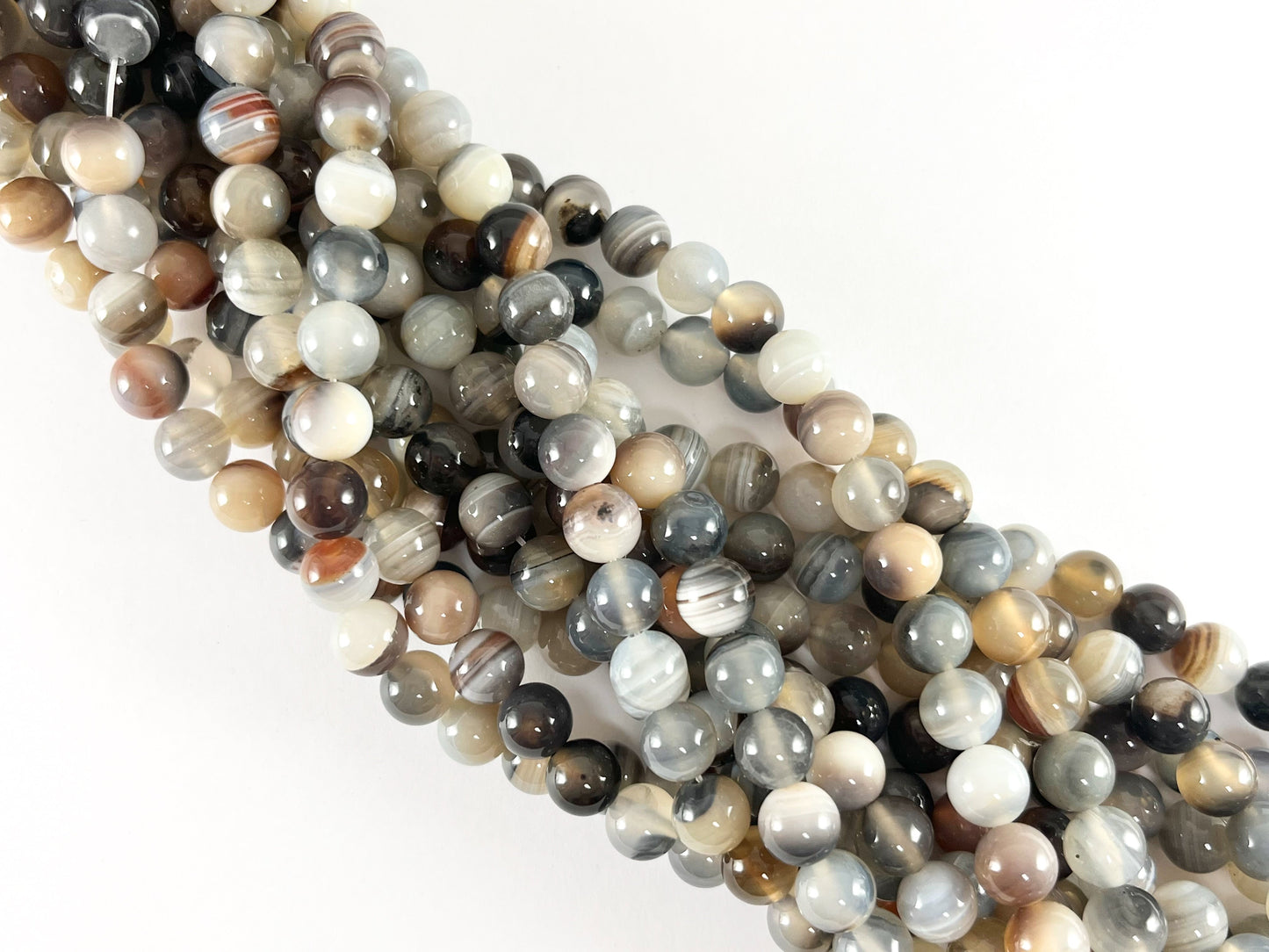 High Quality Brown Color Sardonyx Dyed Agate Round Smooth Natural Stone Beads 8mm 10mm Around 14-15"