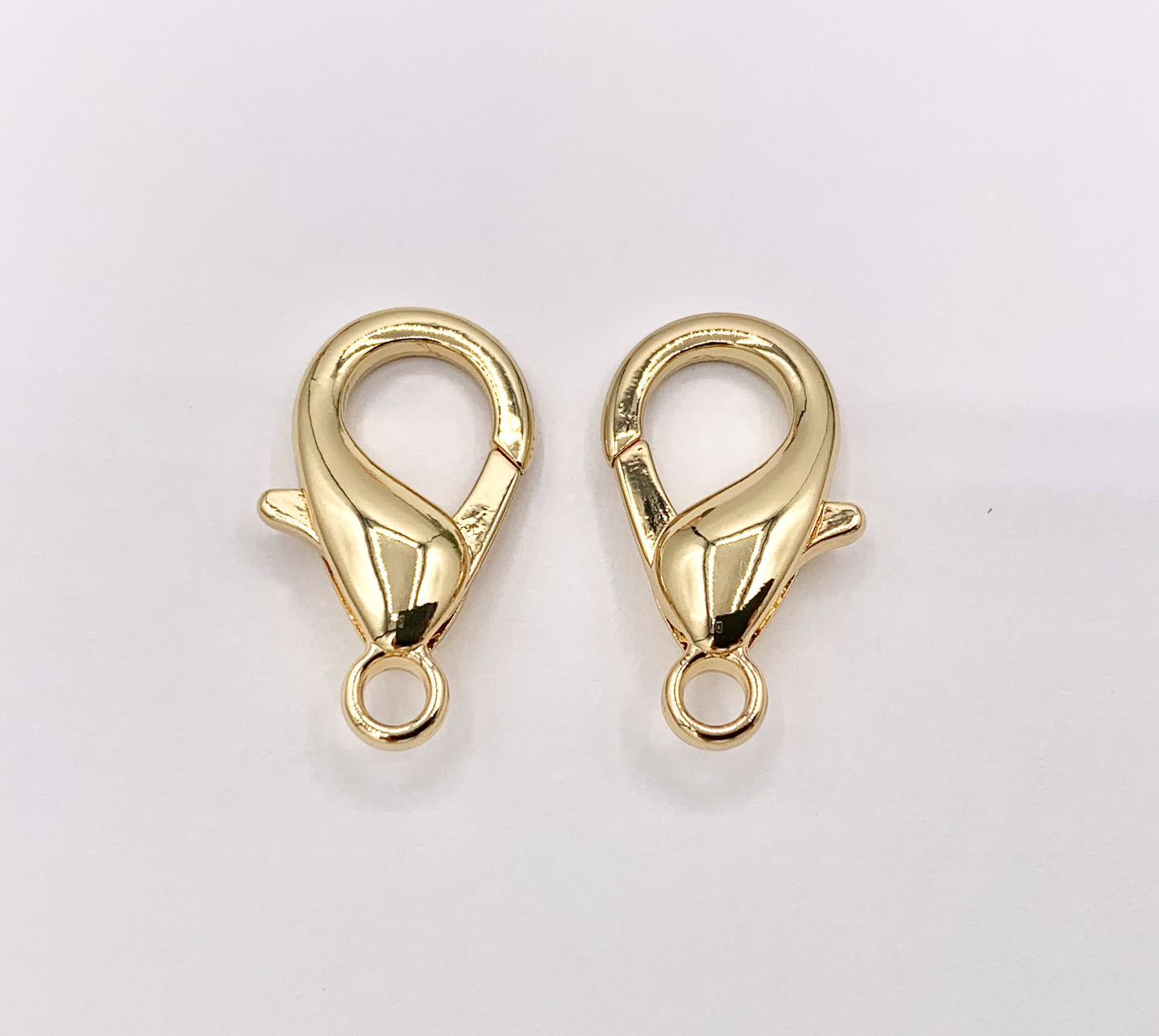18K Gold/Silver Plated Plain Medium Large Lobster Clasp 20 PCS