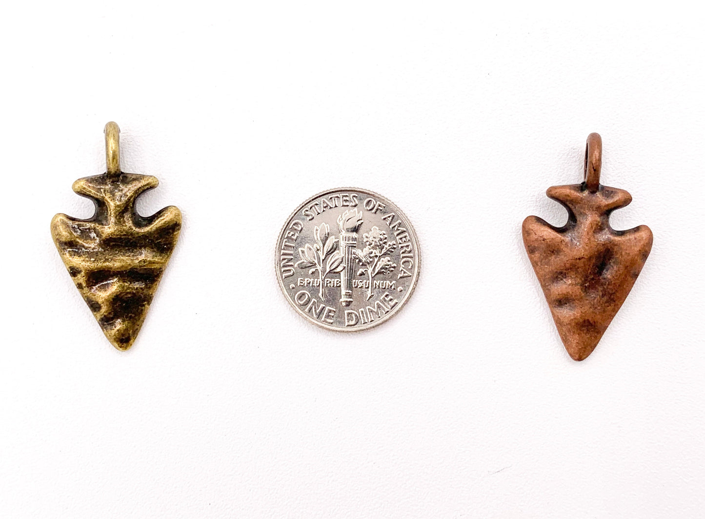 15x27mm Pewter Arrowhead Pendants in Gold, Rosy Gold, Silver, Matte Silver, Copper, Brass, Gunmetal and Blue Patina 24PCS