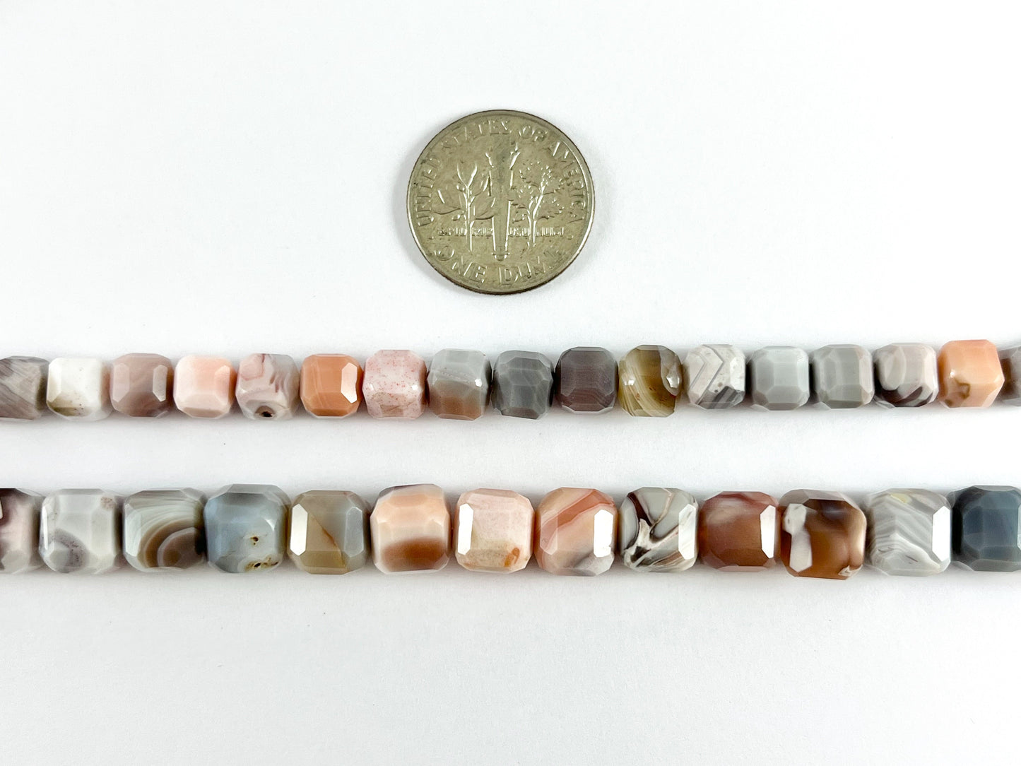 Pink Botswana Agate Hight Quality Faceted Cube Beads Natural Pastel Pink Color Stone 6mm 8mm