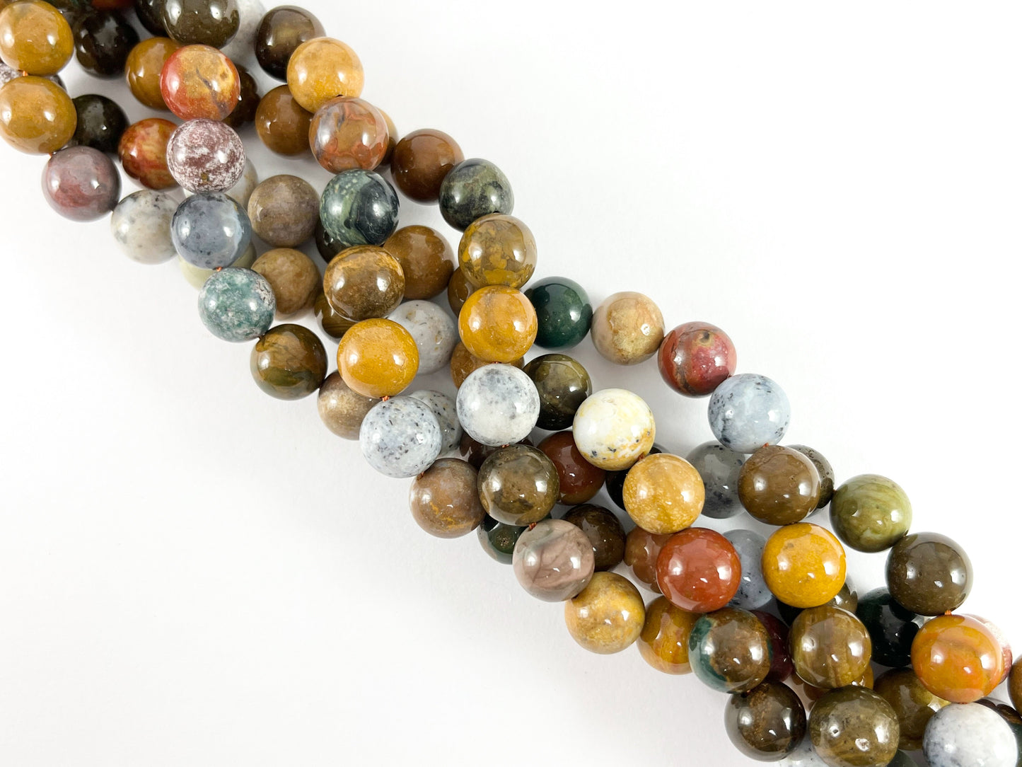 Hight Quality Yellow Ocean Jasper Natural Stone Round Smooth Beads 6mm 8mm 10mm