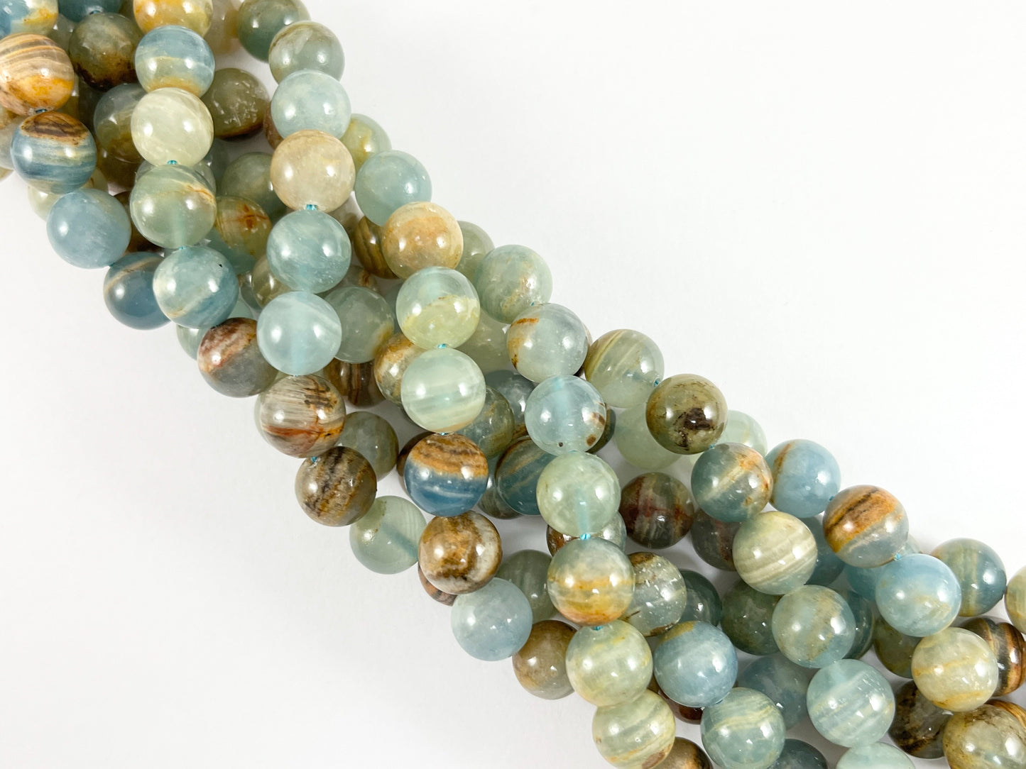 High Quality Blue Calcite Beads Round Shiny Polished Smooth Natural Stone Beads 6mm 8mm 10mm 12mm Around 14-15"