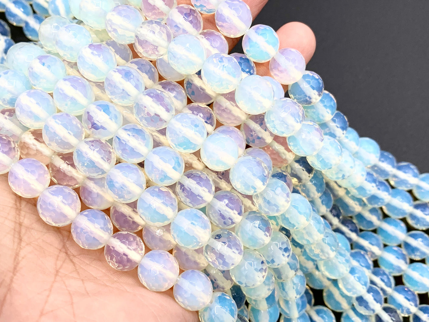 Opalite Round Faceted Shiny Beads 4mm 6mm 8mm 10mm 12mm 14mm 16mm Around 15"