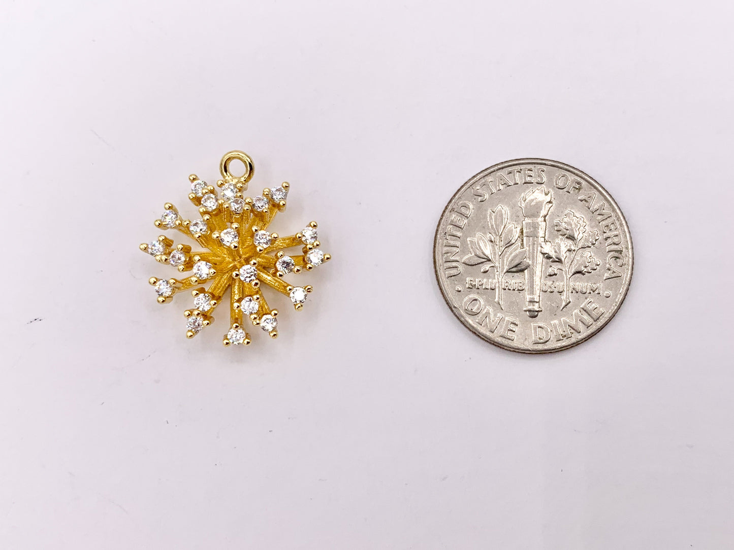 Cute Pom Pom Charms CZ Pave 3D Fireworks Charms in Real Gold 18K Plated Copper 8 PCS