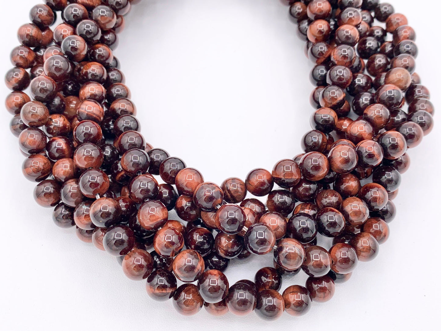 High Quality Red Tiger's Eye Round Smooth Natural Red Color Genuine Gemstone Beads 4mm 6mm 8mm 10mm 12mm Around 15"