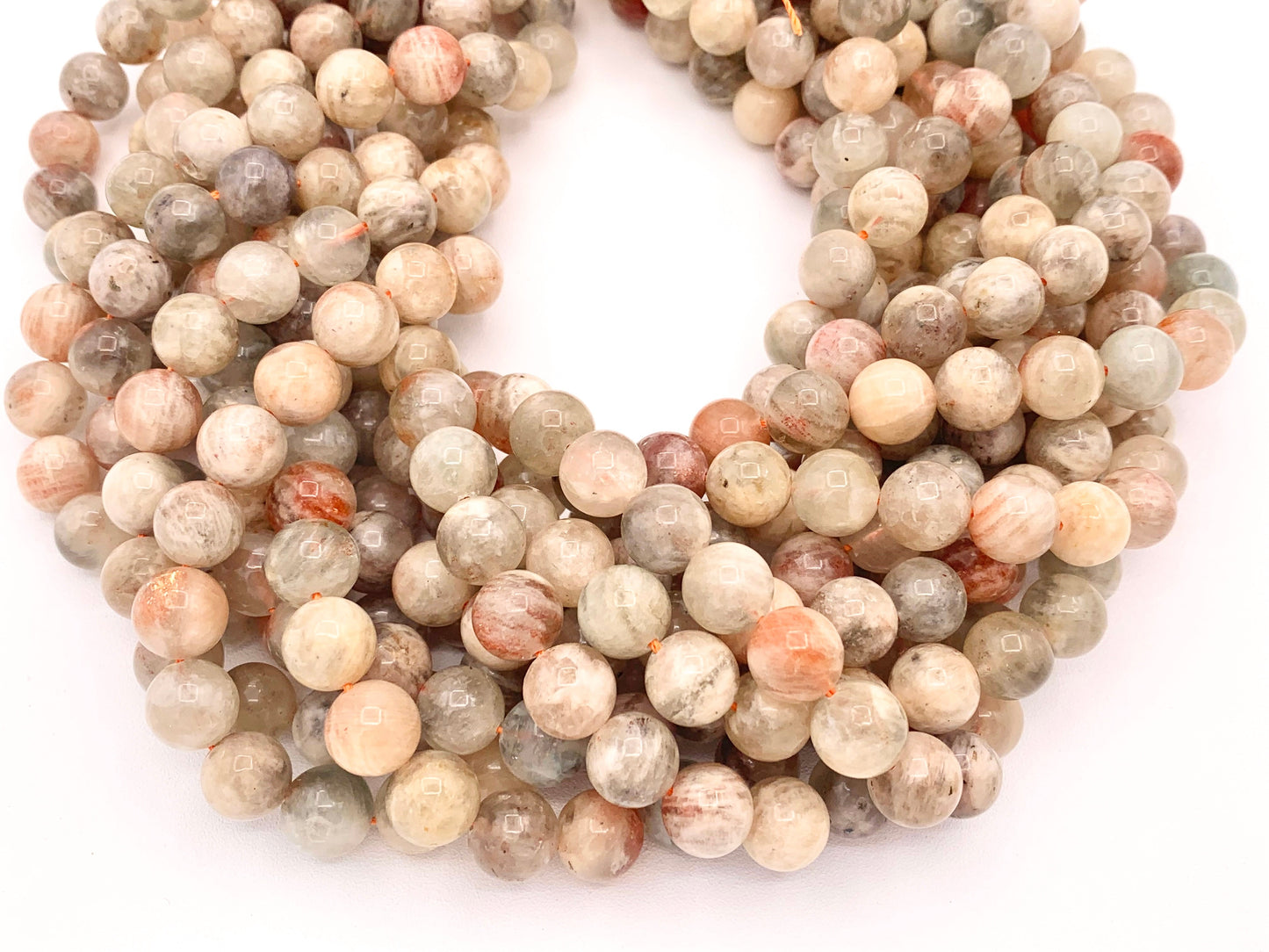 Arusha Sunstone Round Smooth Shiny Natural Gemstone Beads For Jewelry Making 15" 6mm 8mm 10mm 11-12mm