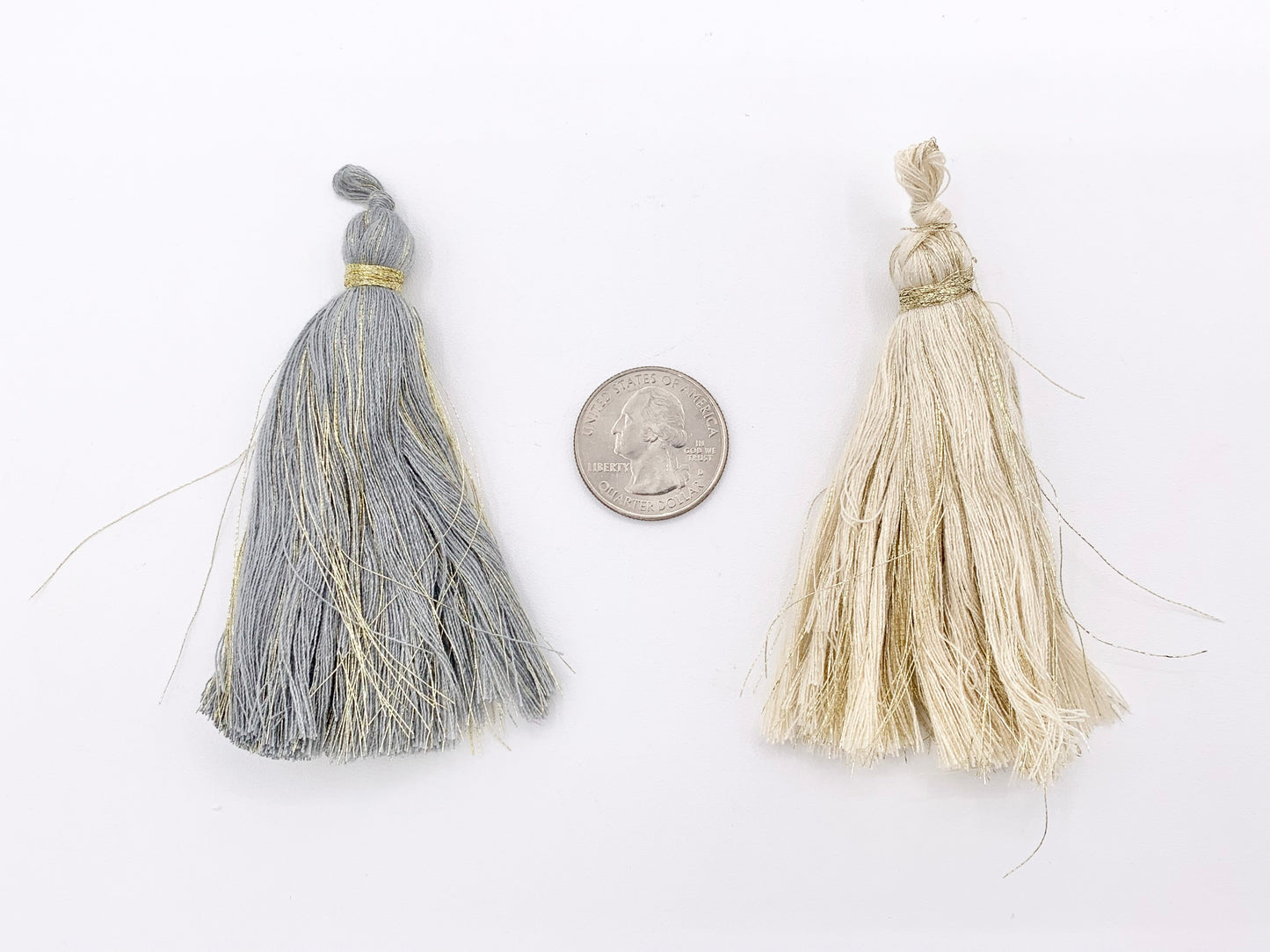 3.5 inches Silk Tassel Beautiful Handmade Tassel Mala Tassel in Cream, Gray, Pink, Peach, Blue, Green