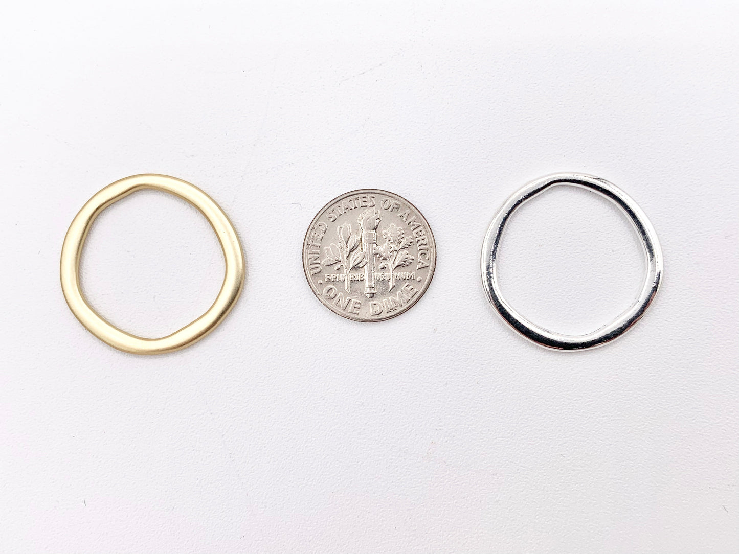 23mm Pewter Irregular Circle Pendants Hoop Ring Bulk Order in 7 Colors