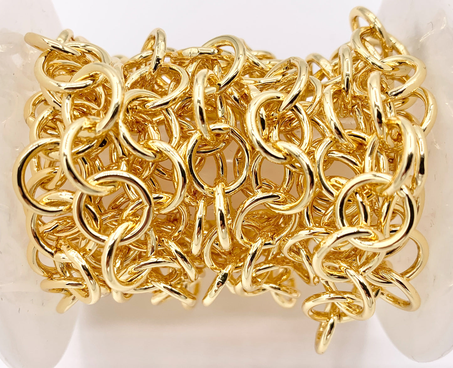Smooth Circle Link Chain in Real 18K Gold Plated Copper By The Spool For Jewelry Making