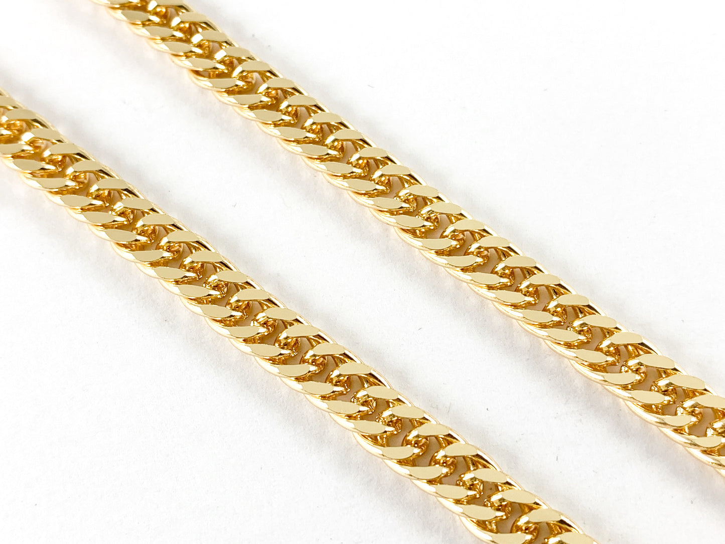 Delicate 18K Gold Plated Brass Simple Cuban Choker Necklace 5PCS