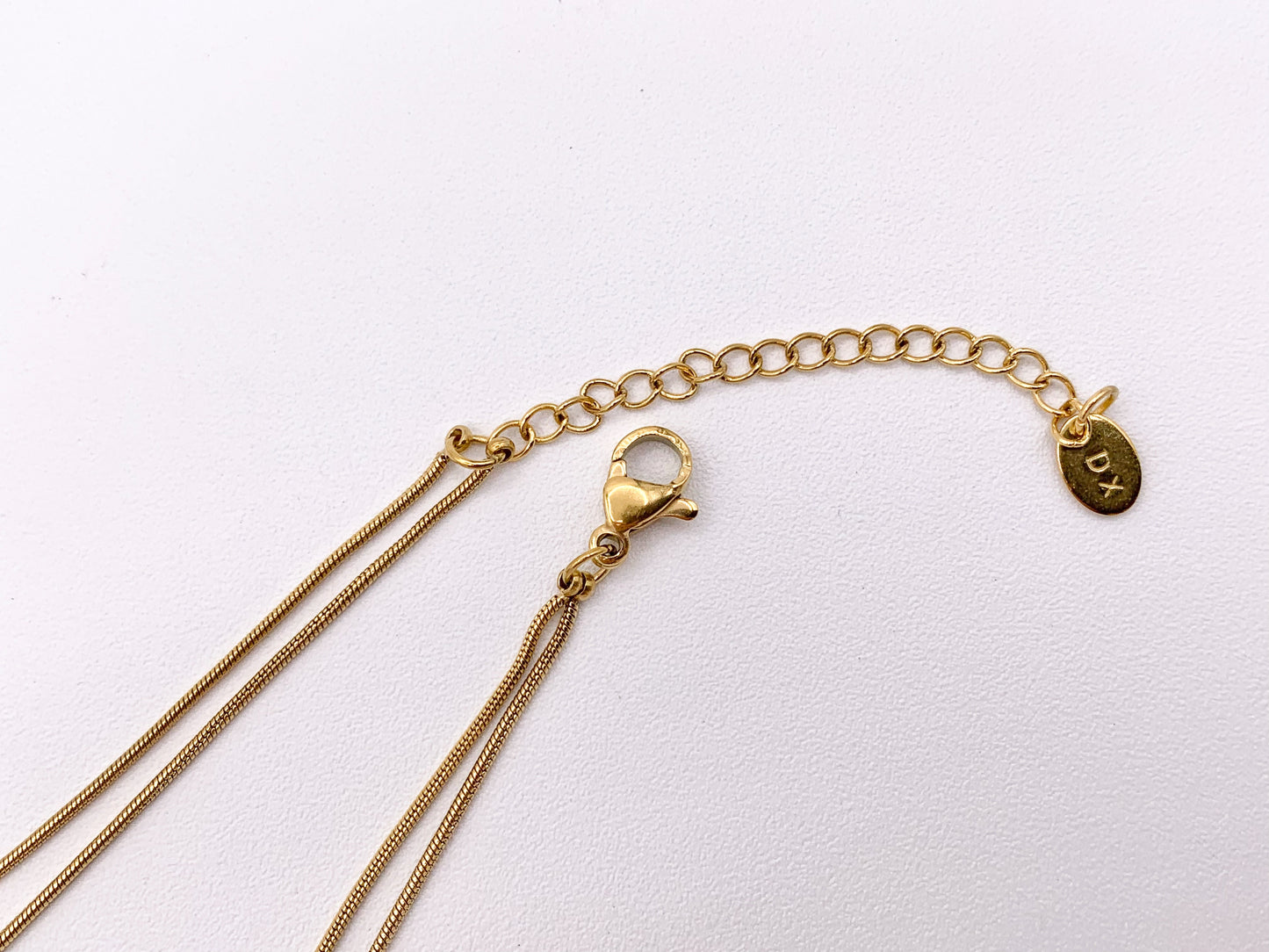 Delicate 2 Layers Freshwater Pearl Necklace Gold Plated Stainless Steel Dainty Flexible Minimalist Finished Necklace 16" with Extension Link