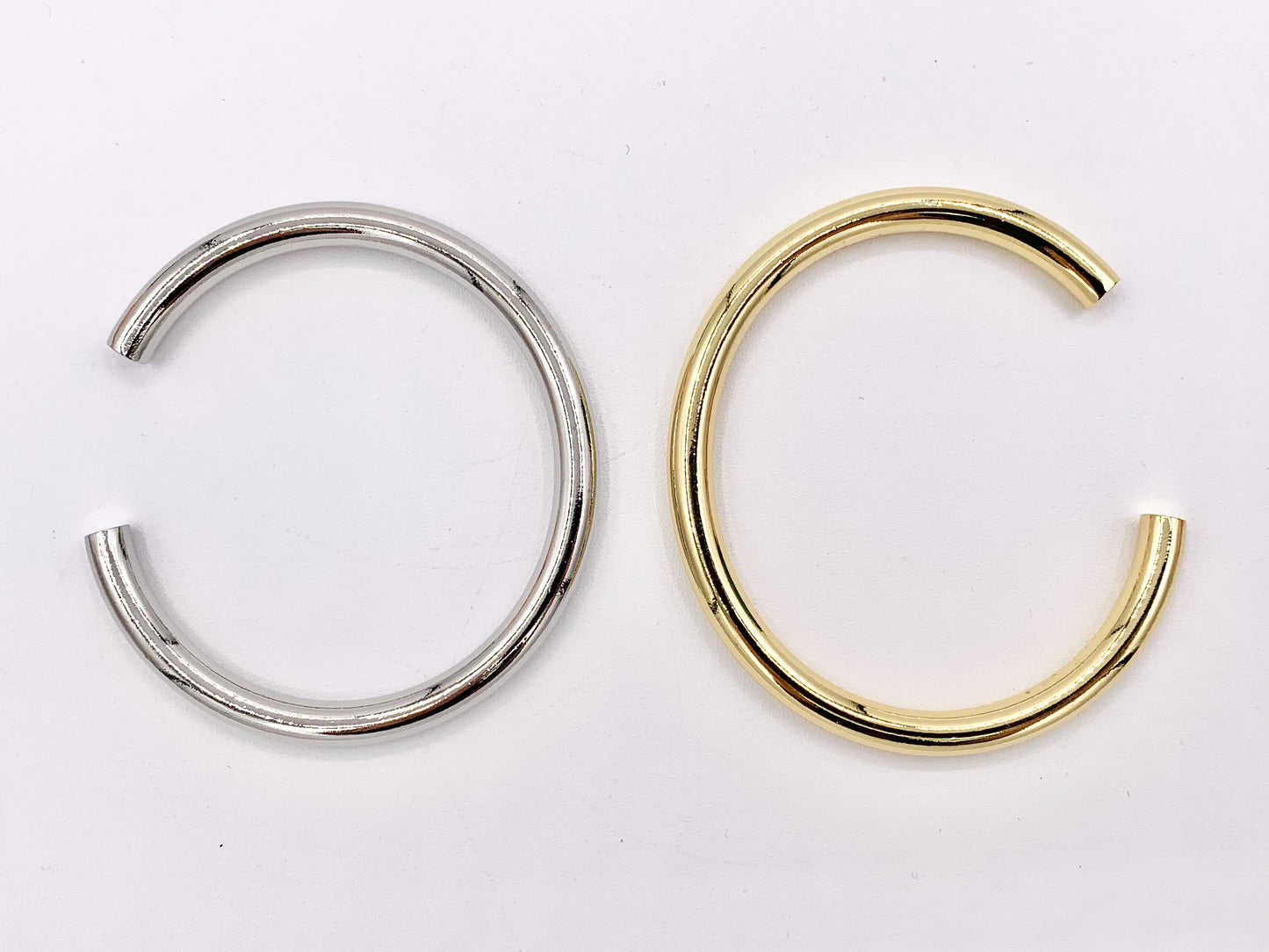 Chunky Thick Plain Adjustable Bracelet Cuffs in 18K Gold Plating or Silver Plating 2 PCS
