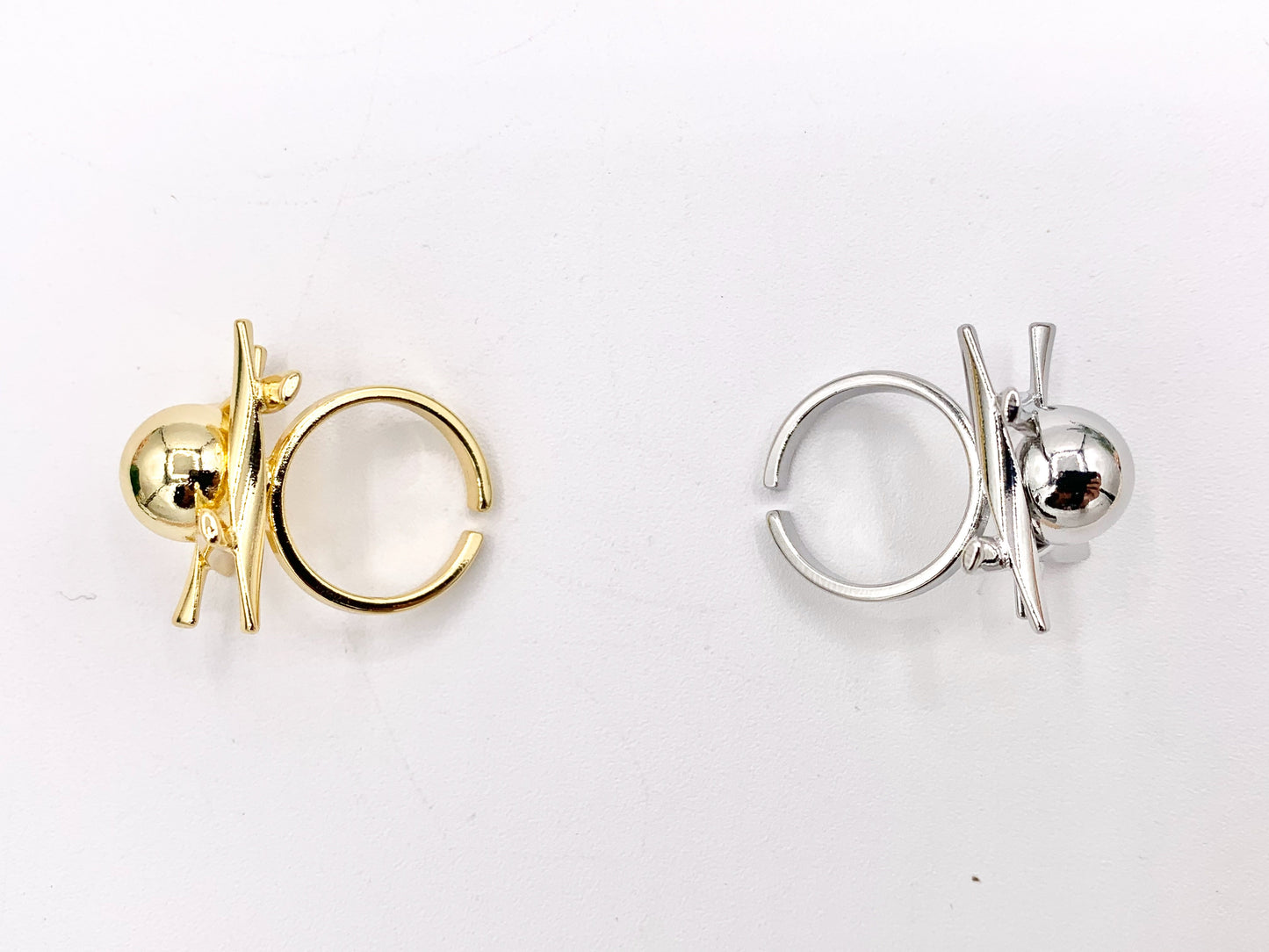Unique Designs Tic Tac Toe Inspired Adjustable Rings Real Gold/Platinum 18K Plated Copper 4PCS
