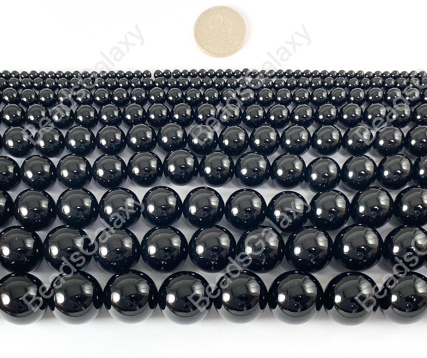 Grade AAA Solid Black Onyx Round Smooth Shiny Natural Gemstone Beads High Quality Healing Stone 3mm-18mm Around 15"