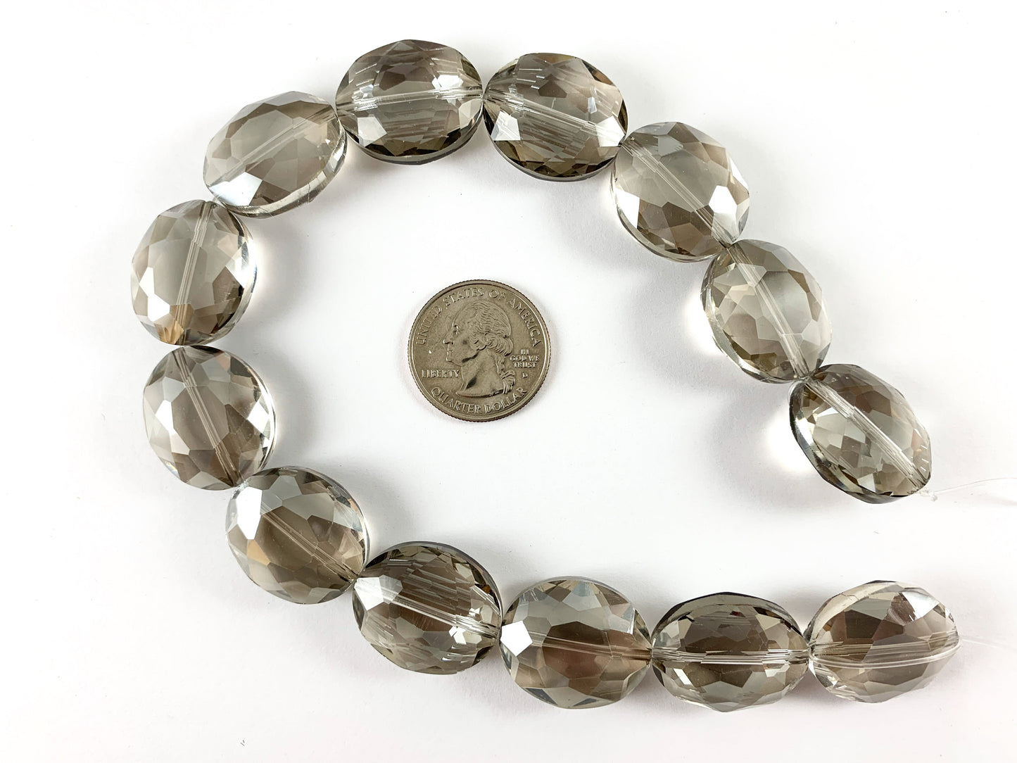 Faceted Shiny 20x24mm Dyed Glass Oval Crystal Beads 24 Colors Available Around 12"