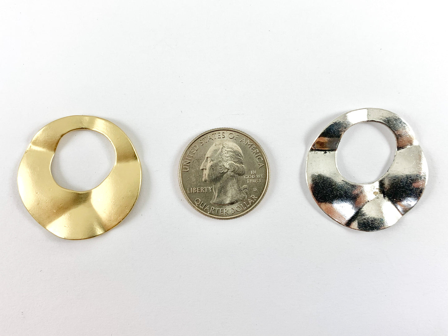 31x32mm Pewter Wavy Cut Out Circle Pendants Bulk Order in Matte Gold, Gold, Silver, Brass and Gunmetal