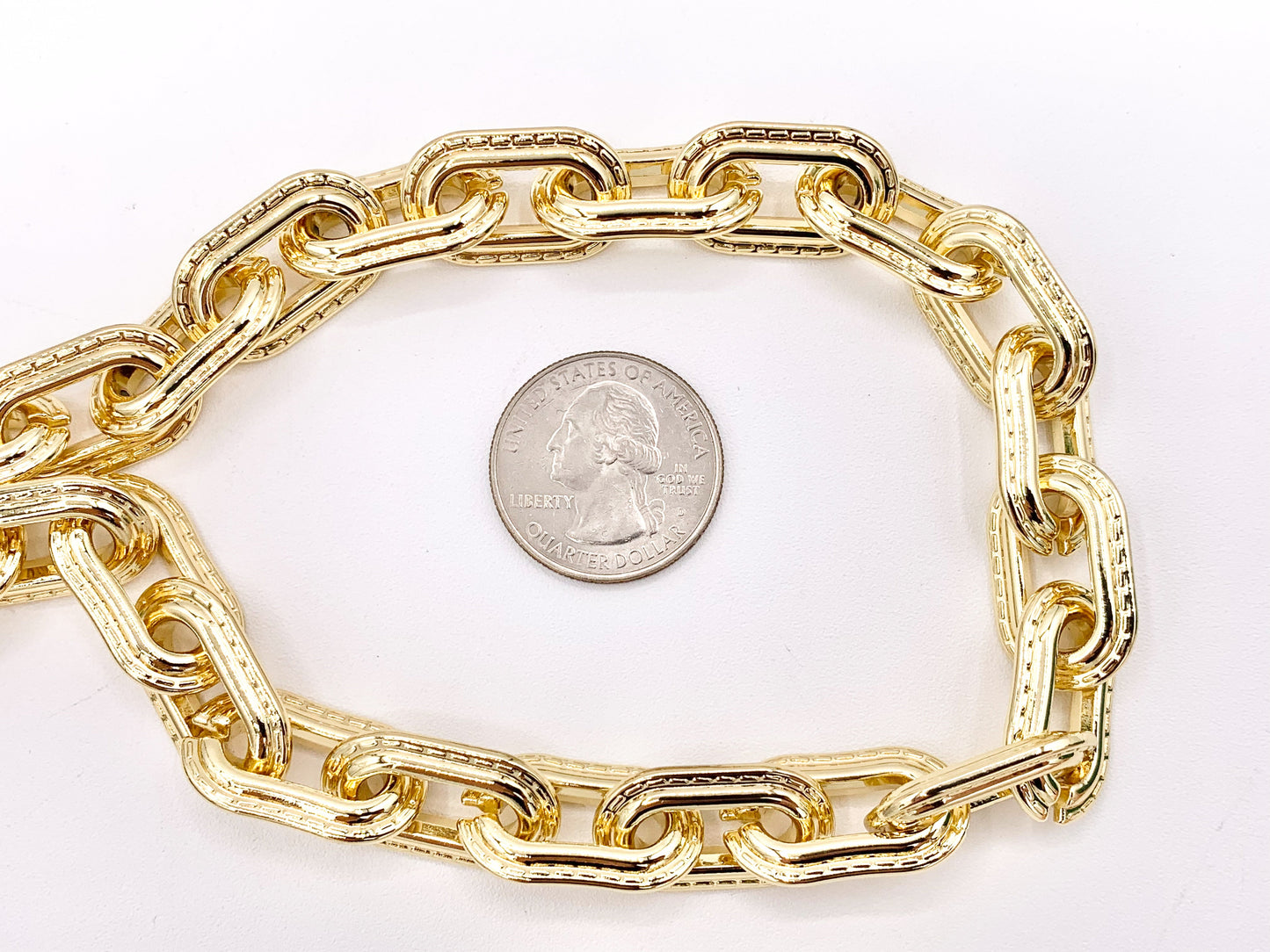 Chunky Paperclip Necklace Gold/Silver Plated Copper Finished Necklace 17.5" with 2" Extension Link 1PC