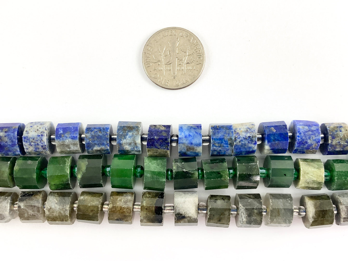 High Quality Handcut Natural Stones Tube Beads Aquamarine, Rose Quartz, Apatite, Lapis, Canadian Jade, Labradorite Around 15"