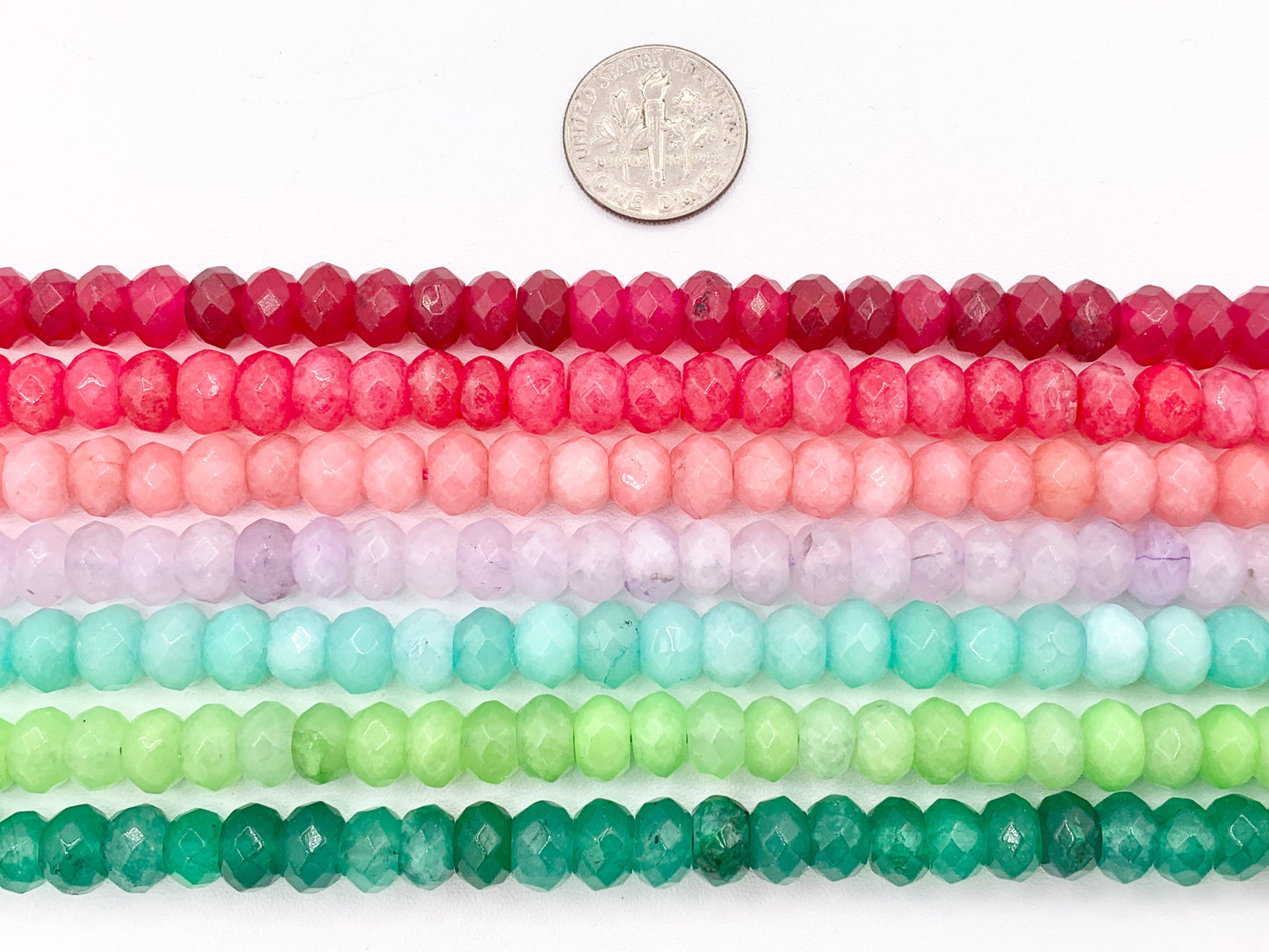 5x8mm Beautiful Dyed Jade Faceted Rondelle Beads | Multicolor Dyed Jade Imitation Stone Beads Around 14-15" | Price Per Strand