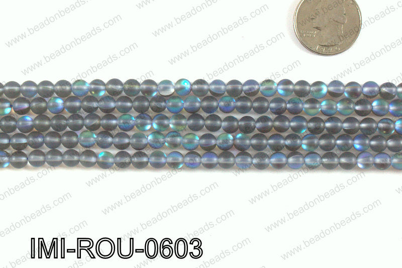 Imitation Labradorite matte 6mm IMI-ROU-0603
