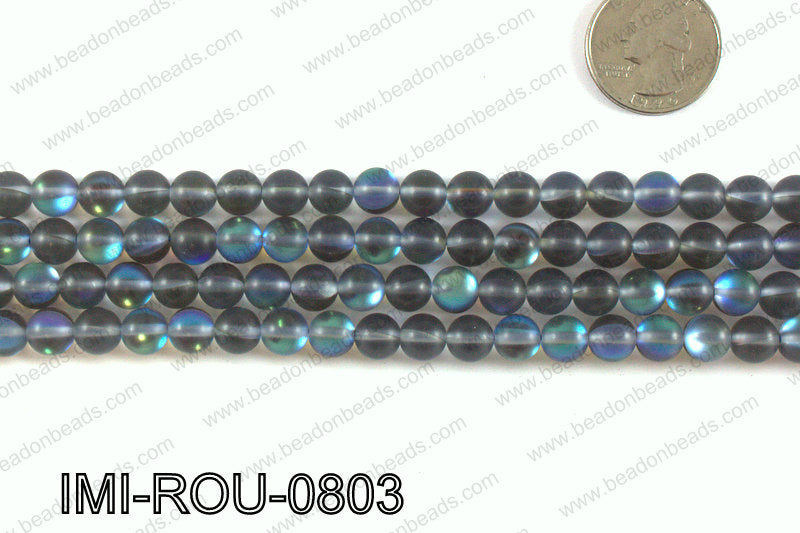 Imitation Labradorite matte 8mm IMI-ROU-0803