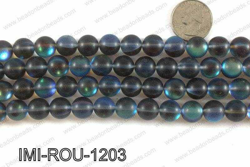 Imitation Labradorite matte 12mm IMI-ROU-1203