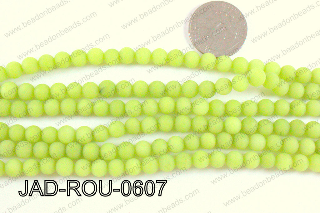 Matte Finish Round Jade Green 6mm JAD-ROU-0607