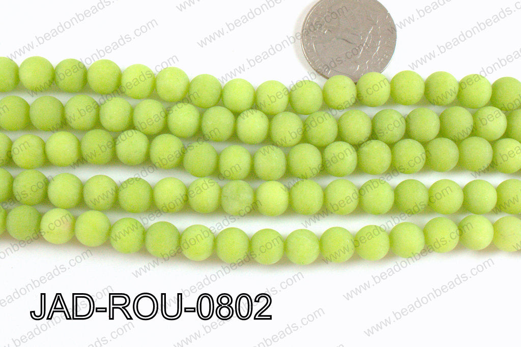 Matte Finish Round Jade Green 8mm JAD-ROU-0802