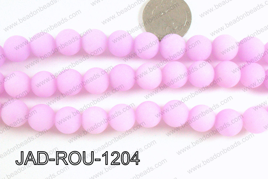 Matte Finish Round Jade Light Pink 12mm JAD-ROU-1204