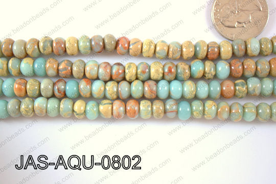 Jasper Aqua Terra Rondel 8mm JAS-AQU-0802
