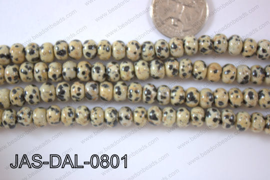 Dalmation Jasper Rondel 8mm JAS-DAL-0801