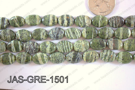 Jasper Green Oval 15x10mm JAS-GRE-1501