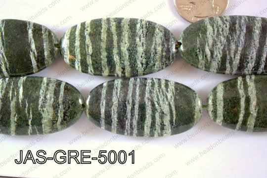 Jasper Green Oval 50x25mm JAS-GRE-5001