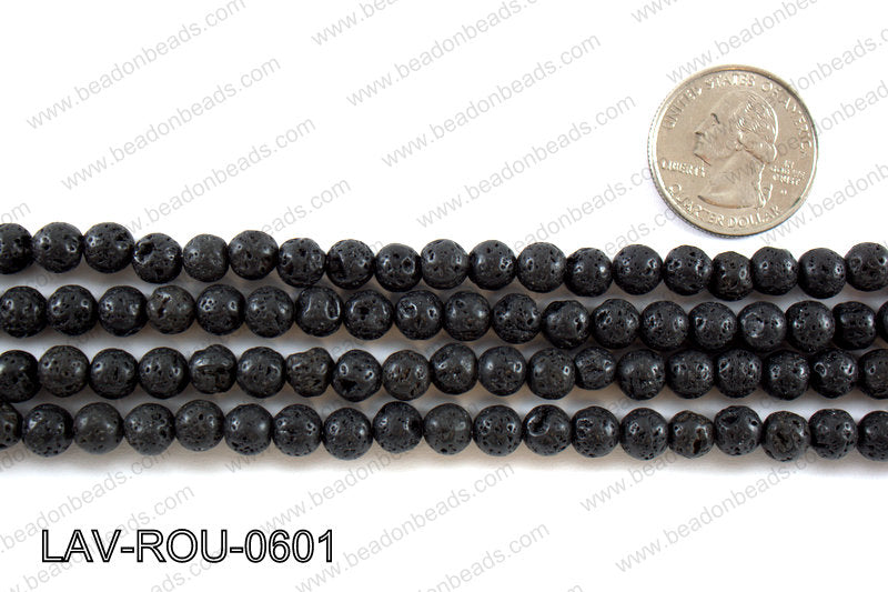 Black Lava Round 6mm LAV-ROU-0601