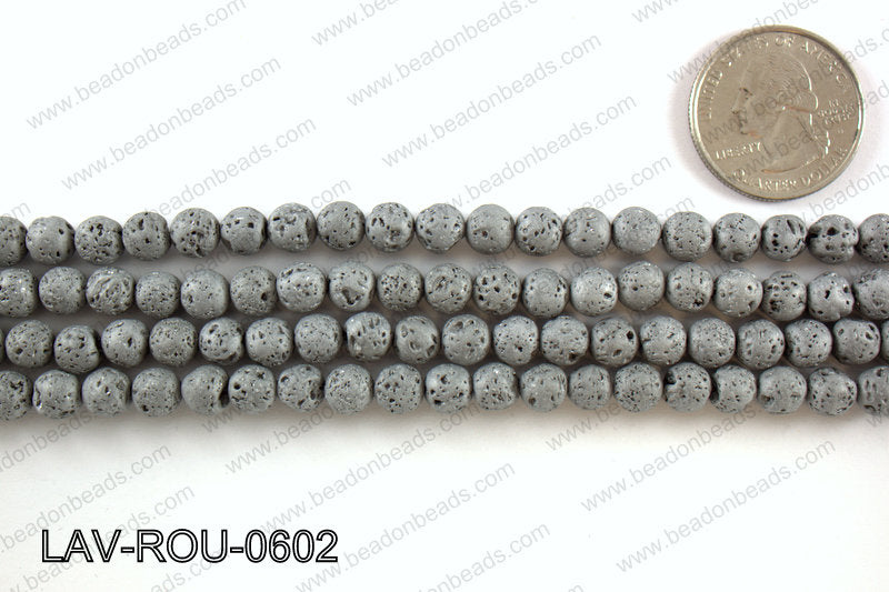 Metallic Coated Lava Round 6mm LAV-ROU-0602