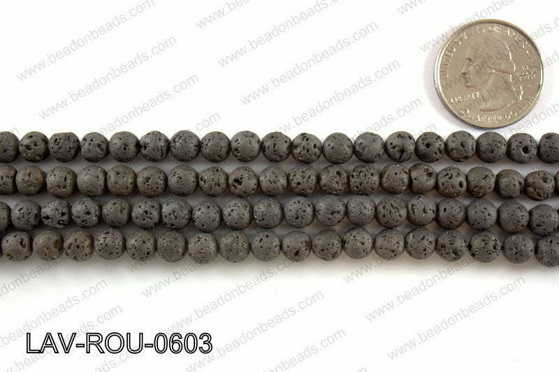 Metallic Coated Lava Round 6mm LAV-ROU-0603