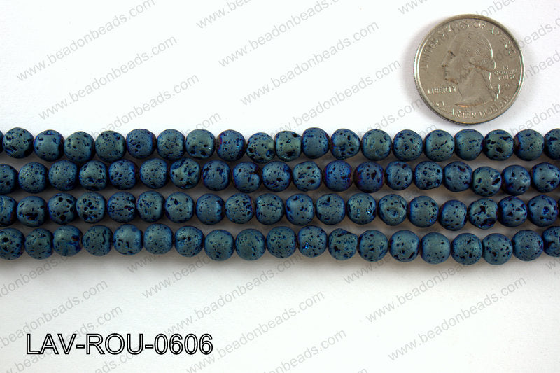 Metallic Coated Lava Round 6mm LAV-ROU-0606