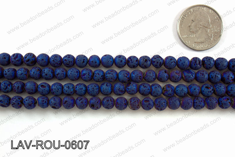 Metallic Coated Lava Round 6mm LAV-ROU-0607