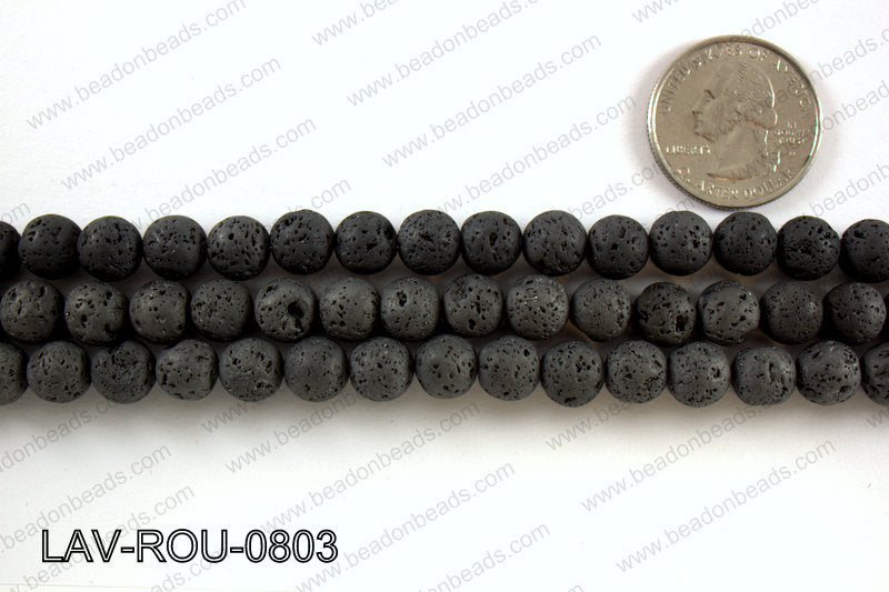 Metallic Coated Lava Round 8mm LAV-ROU-0803