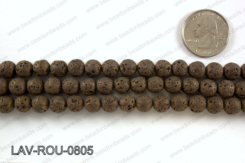 Metallic Coated Lava Round 8mm LAV-ROU-0805