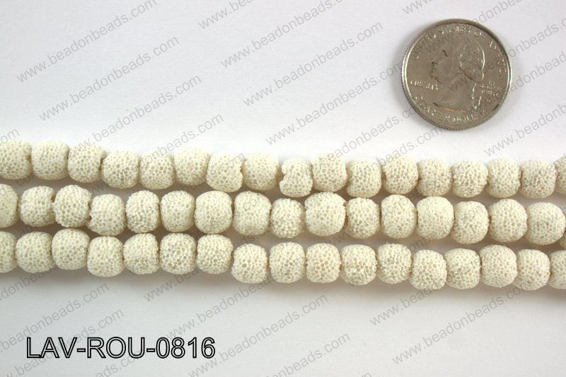 Lava Round, White 8mm LAV-ROU-0816