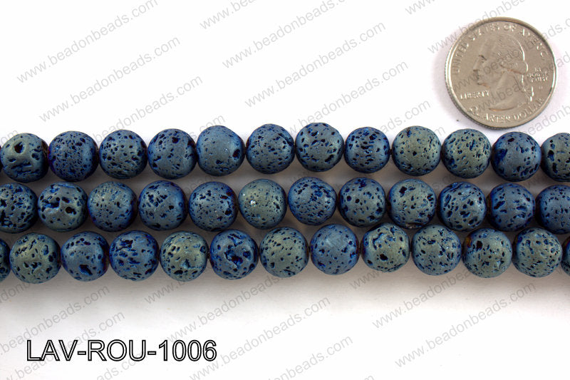 Metallic Coated Lava Round 10mm LAV-ROU-1006
