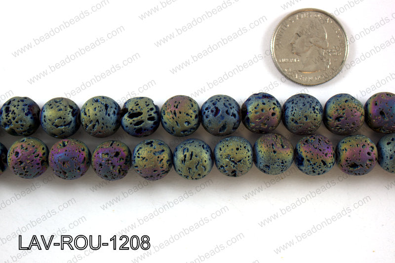 Metallic Coated Lava Round 12mm LAV-ROU-1208